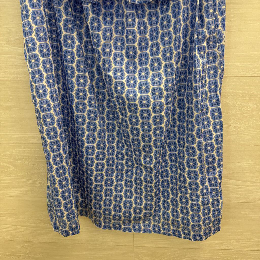 Vineyard Vines Blue/ White Print Off Shoulder Dress Extra Large