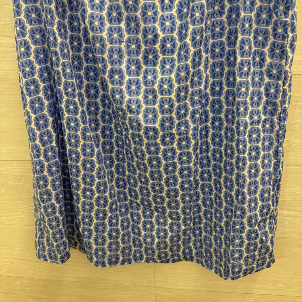 Vineyard Vines Blue/ White Print Off Shoulder Dress Extra Large