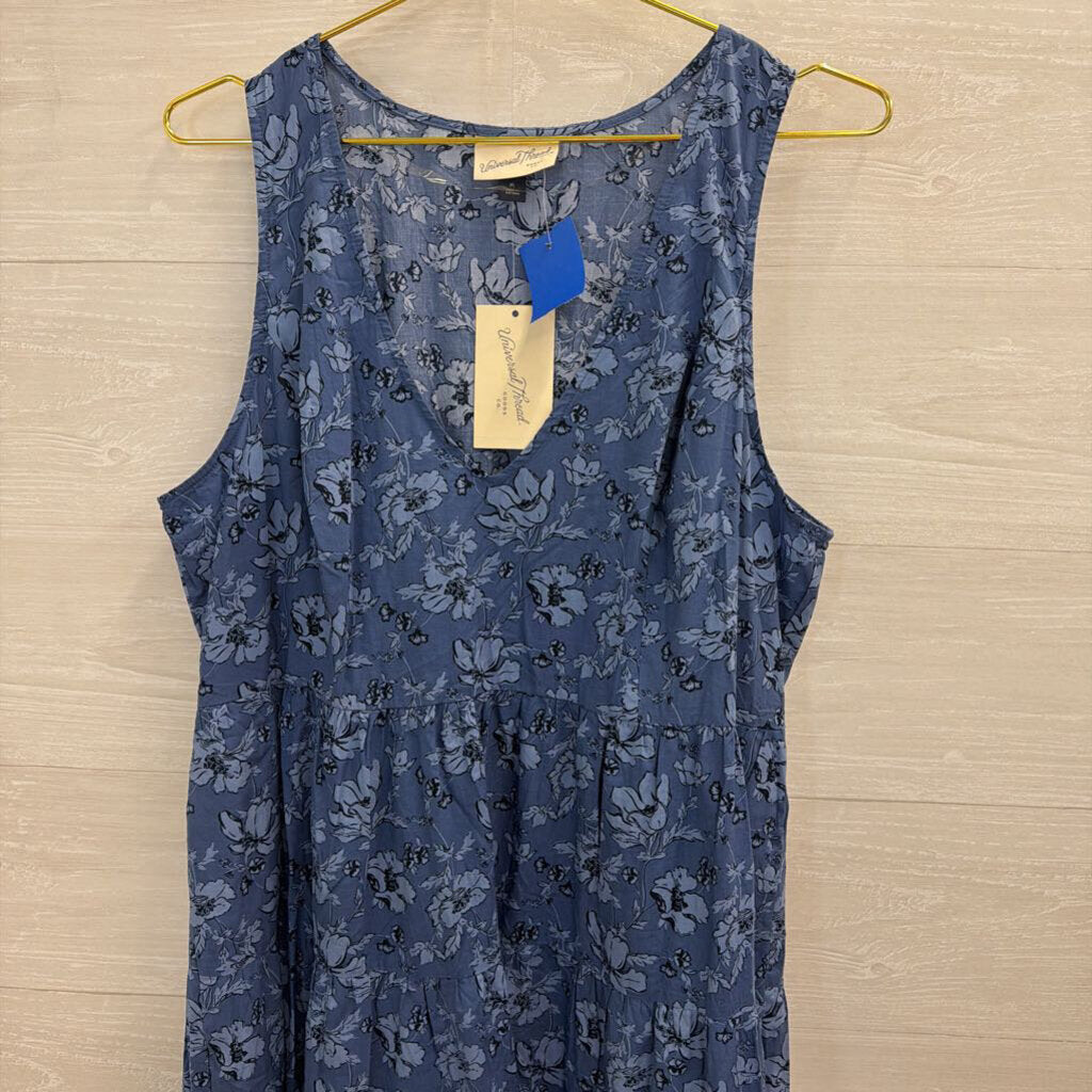 Blue Print Sleeveless Maxi Dress Extra Large