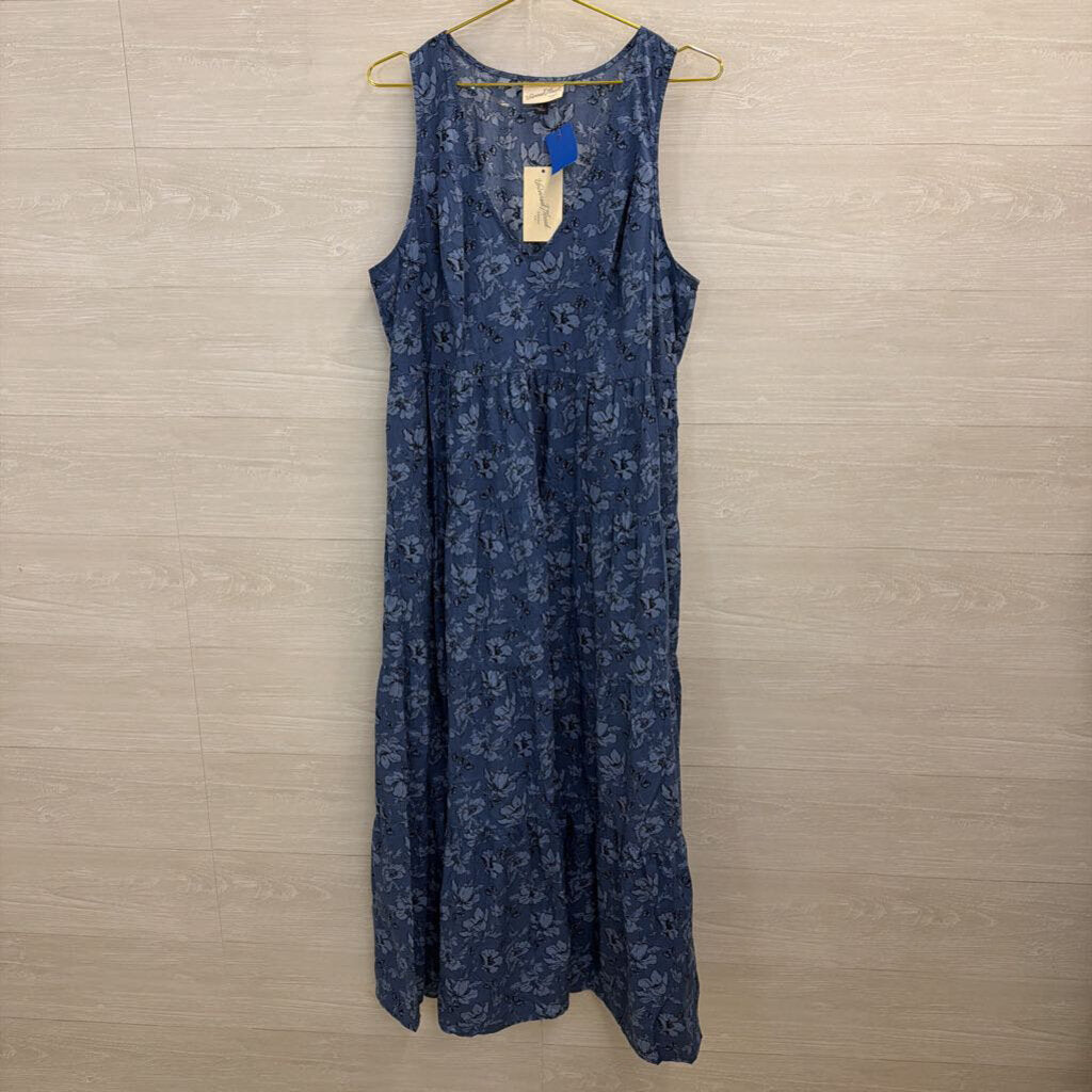 Blue Print Sleeveless Maxi Dress Extra Large