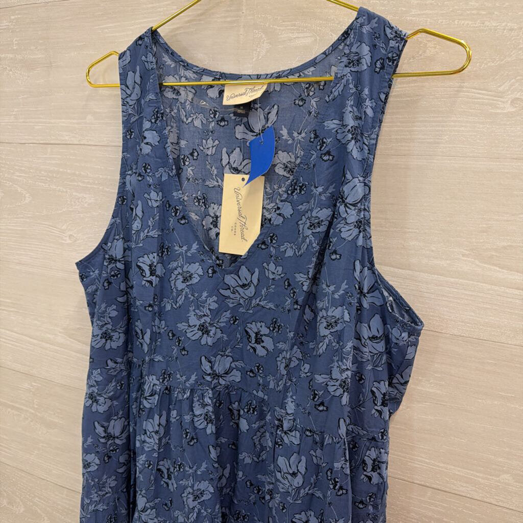 Blue Print Sleeveless Maxi Dress Extra Large