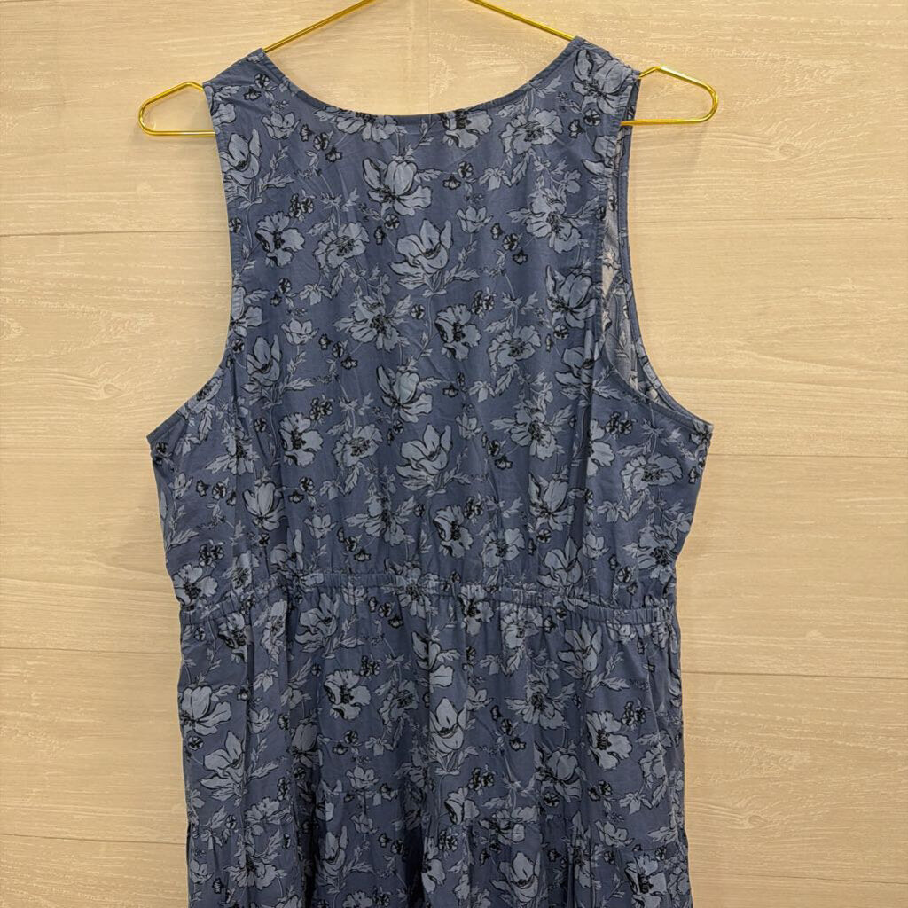 Blue Print Sleeveless Maxi Dress Extra Large