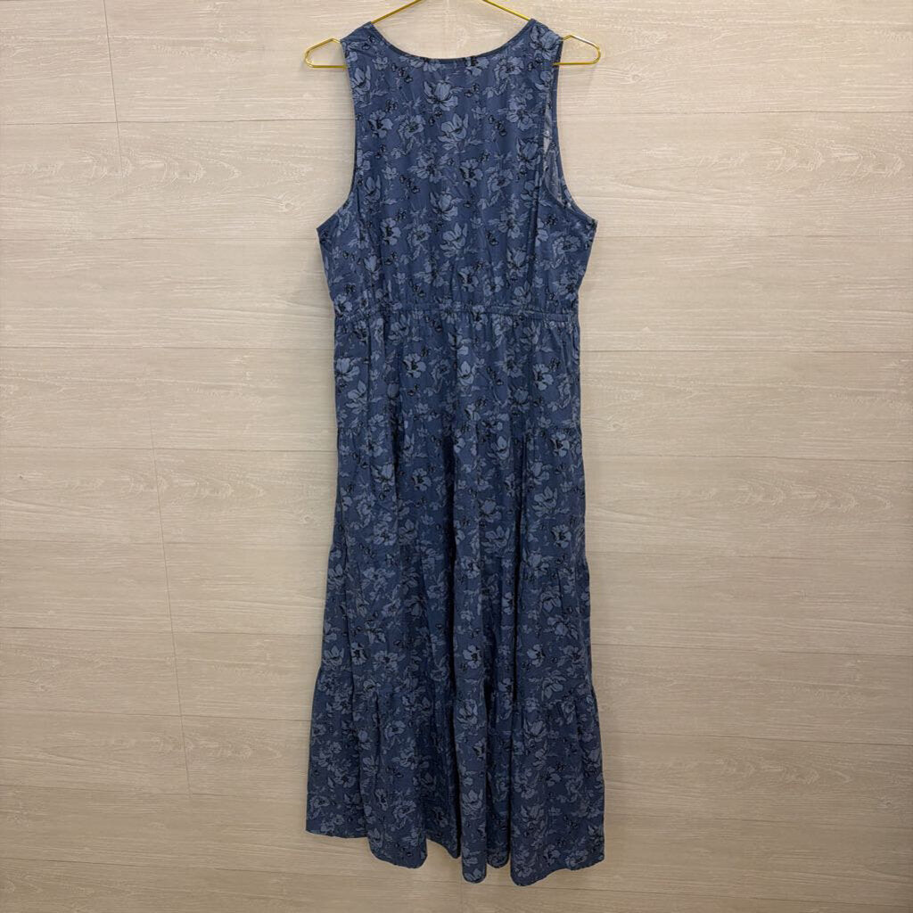 Blue Print Sleeveless Maxi Dress Extra Large