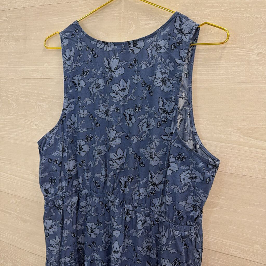 Blue Print Sleeveless Maxi Dress Extra Large