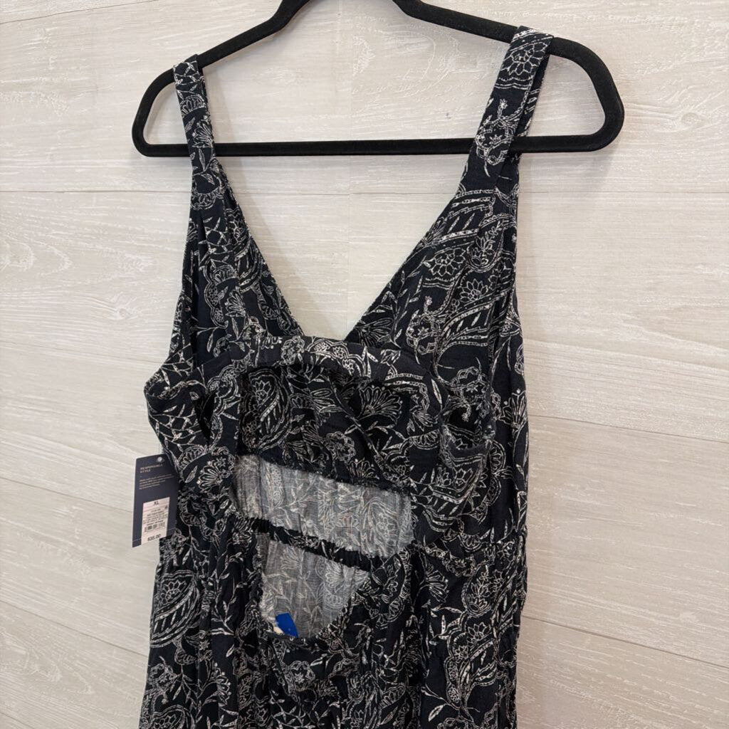 Universal Thread Navy/ White Print Sleeveless Maxi Dress Extra Large