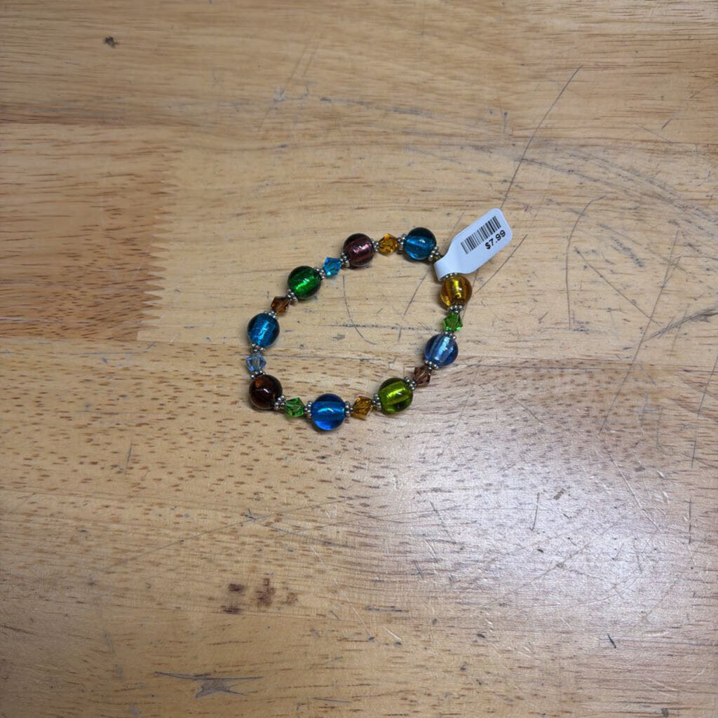 Multi Color Beaded Stretchy Bracelet