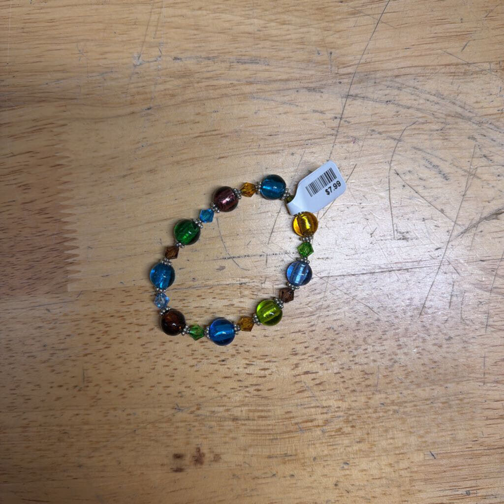 Multi Color Beaded Stretchy Bracelet