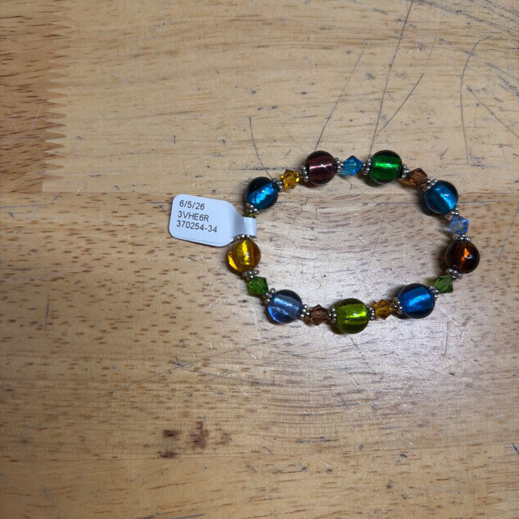 Multi Color Beaded Stretchy Bracelet