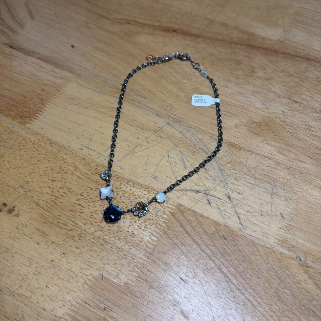 Sabika Silver/ Multi Stone Necklace