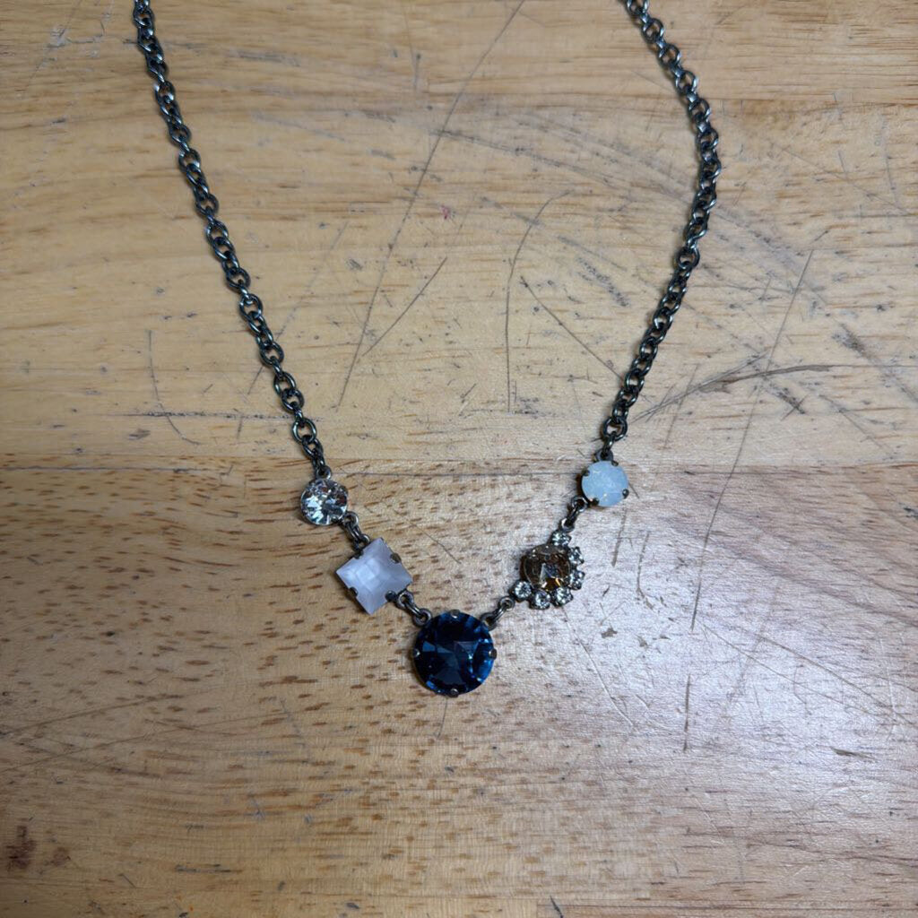 Sabika Silver/ Multi Stone Necklace