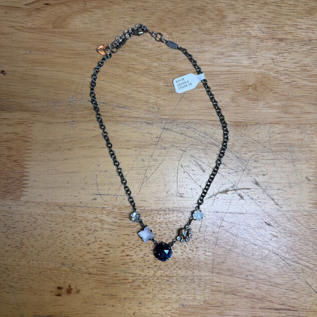 Sabika Silver/ Multi Stone Necklace