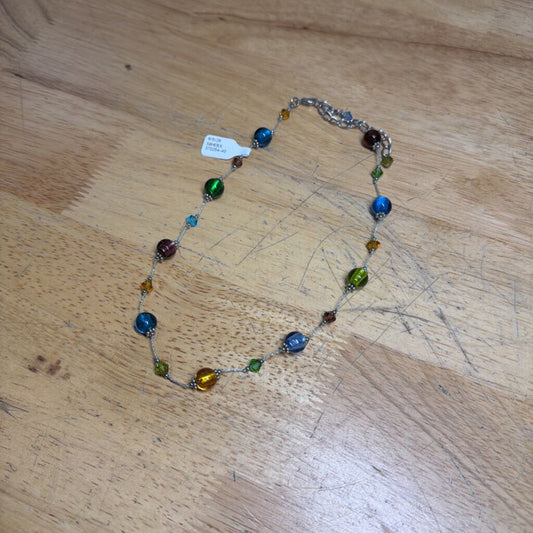 Silver/ Multi Beaded Necklace