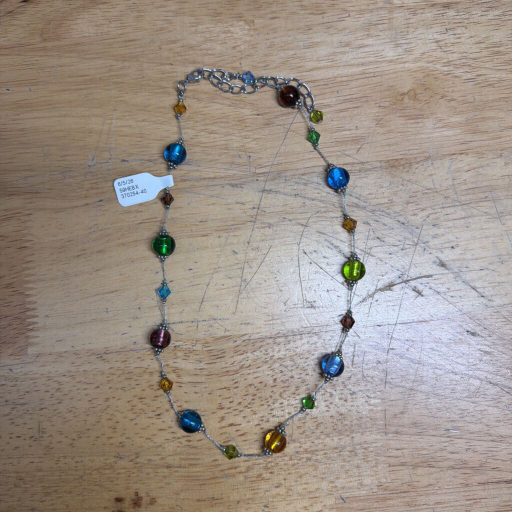 Silver/ Multi Beaded Necklace