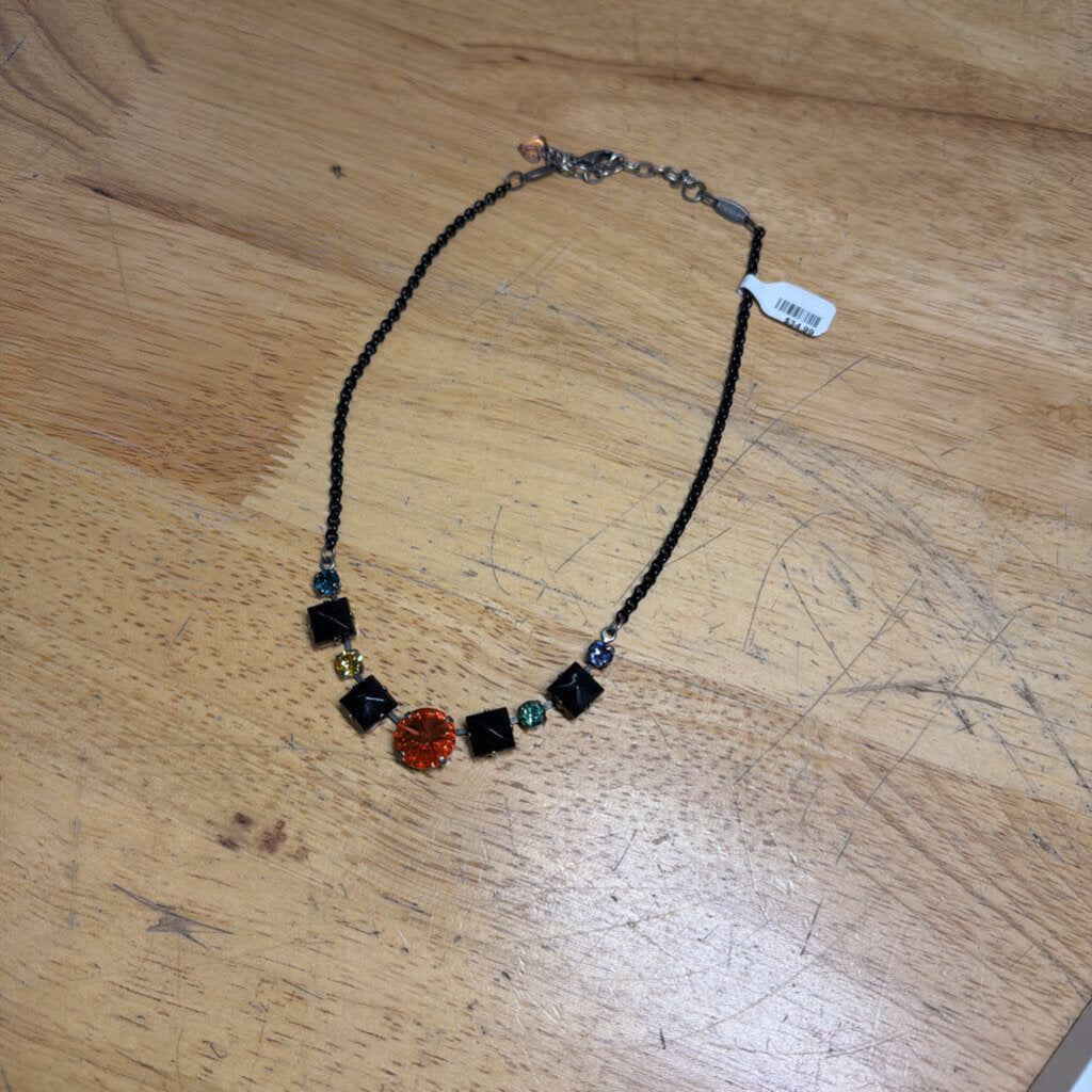 Sabika Black/ Multi Stone Necklace