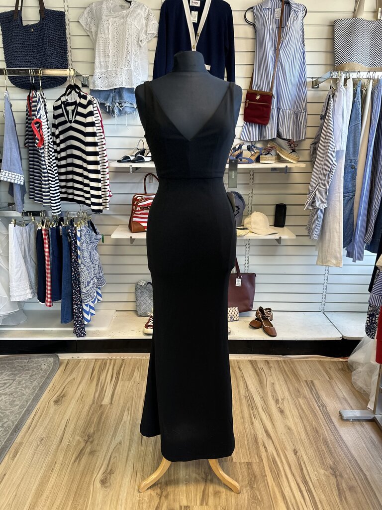 Lulus Black Sleeveless V Neck Fitted Long Formal Dress Small