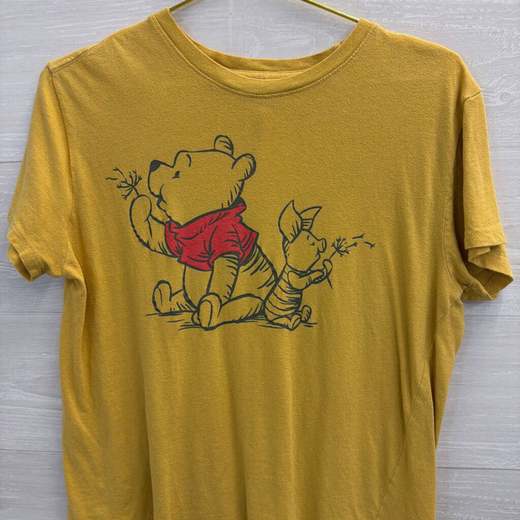 Disney Yellow Winnie The Pooh Short Sleeve Graphic Tee Medium