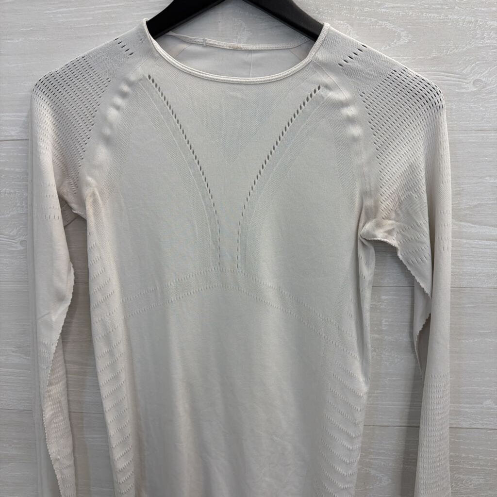 Lululemon White Long Sleeve Athletic Top Small