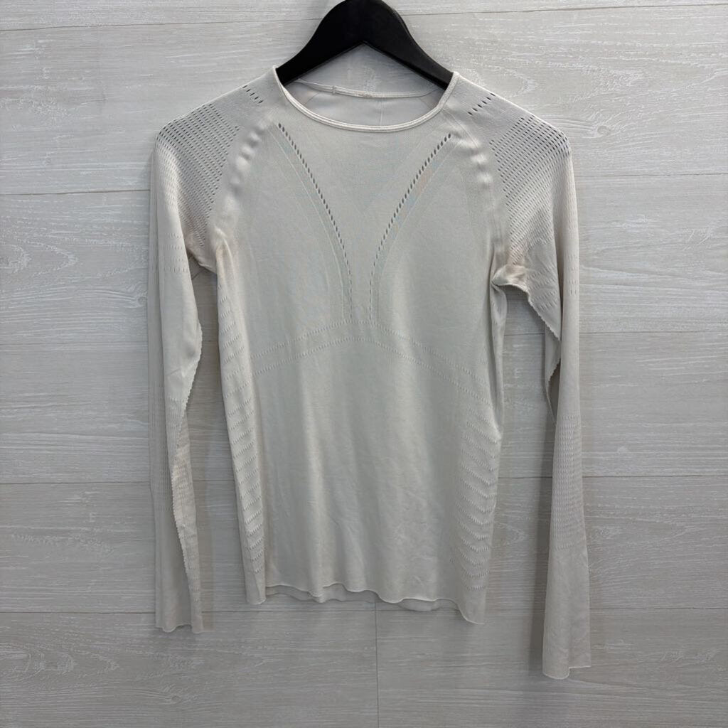 Lululemon White Long Sleeve Athletic Top Small