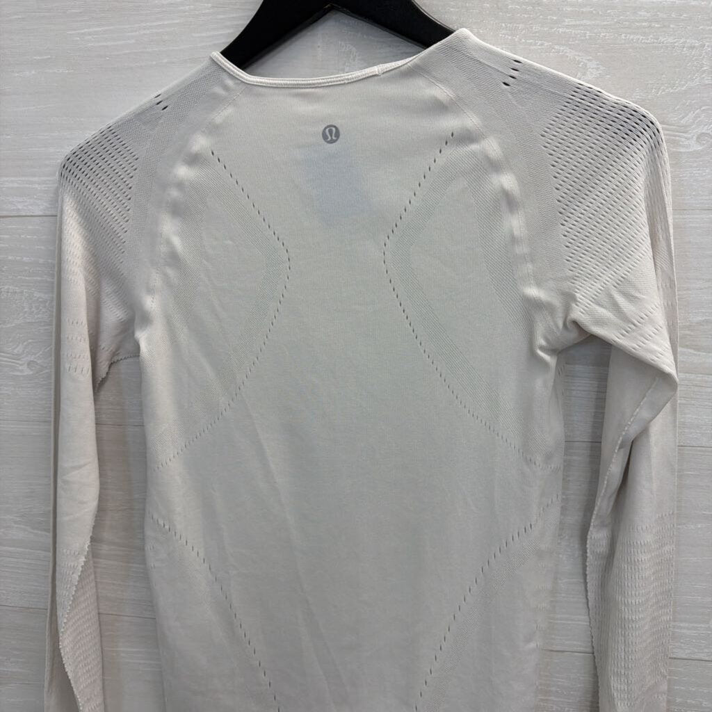 Lululemon White Long Sleeve Athletic Top Small