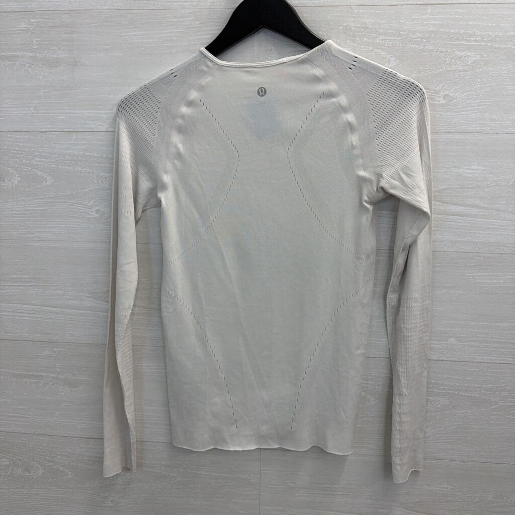Lululemon White Long Sleeve Athletic Top Small
