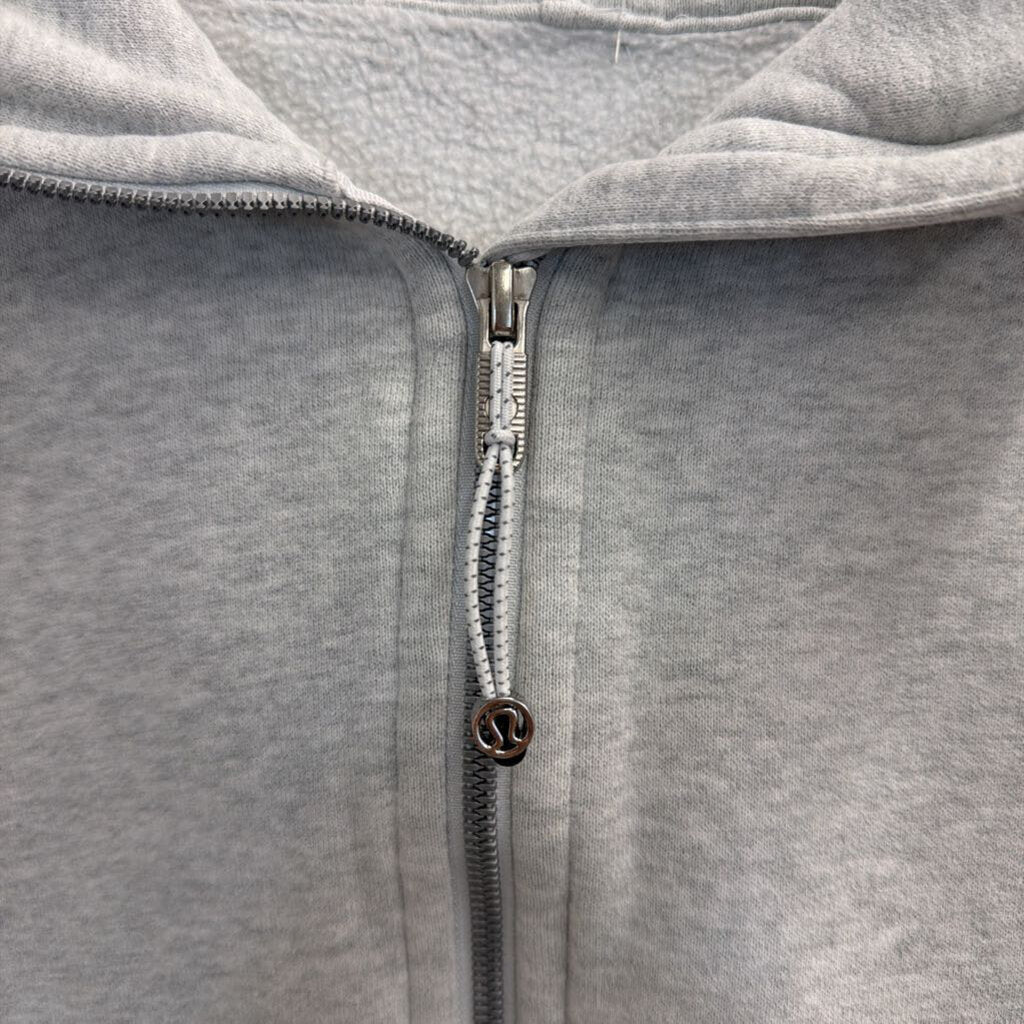 Lululemon Grey Cropped Scuba Half Zip Hoodie Medium/ Large