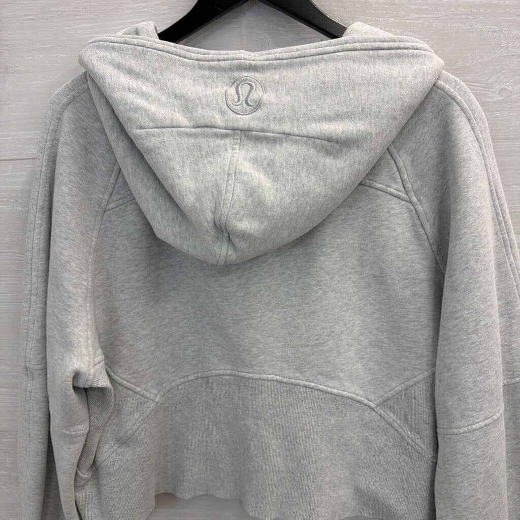 Lululemon Grey Cropped Scuba Half Zip Hoodie Medium/ Large