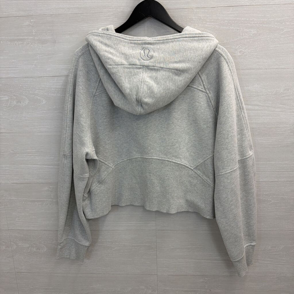 Lululemon Grey Cropped Scuba Half Zip Hoodie Medium/ Large