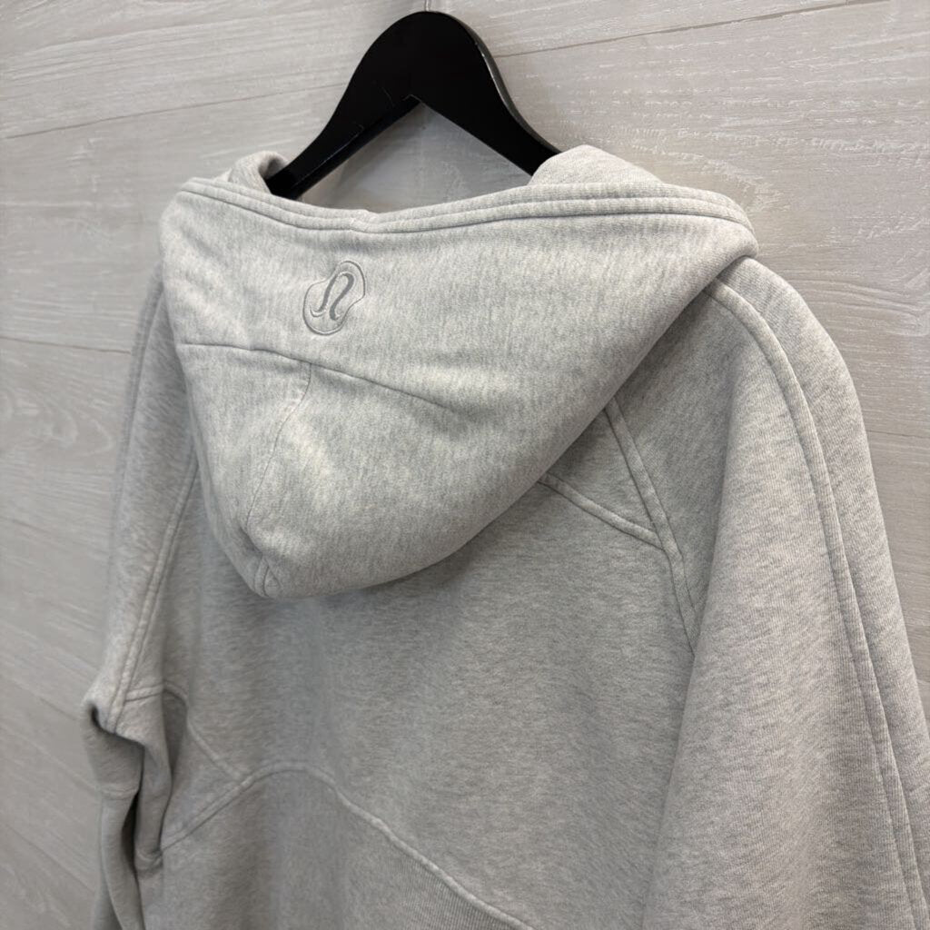 Lululemon Grey Cropped Scuba Half Zip Hoodie Medium/ Large