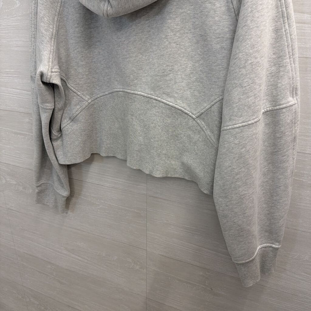 Lululemon Grey Cropped Scuba Half Zip Hoodie Medium/ Large