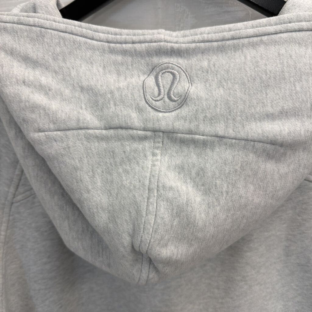 Lululemon Grey Cropped Scuba Half Zip Hoodie Medium/ Large