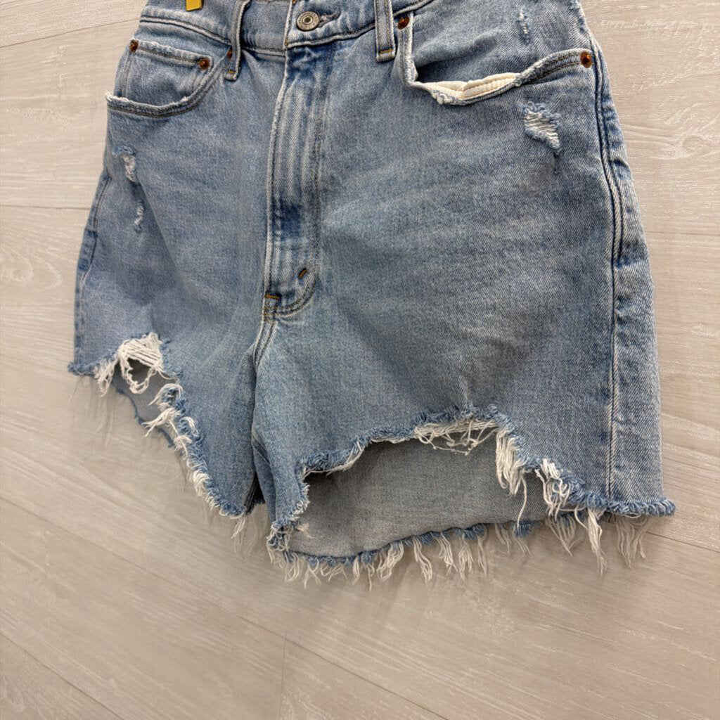 Abercrombie and Fitch Light Wash Distressed The 4" Mom Shorts 30