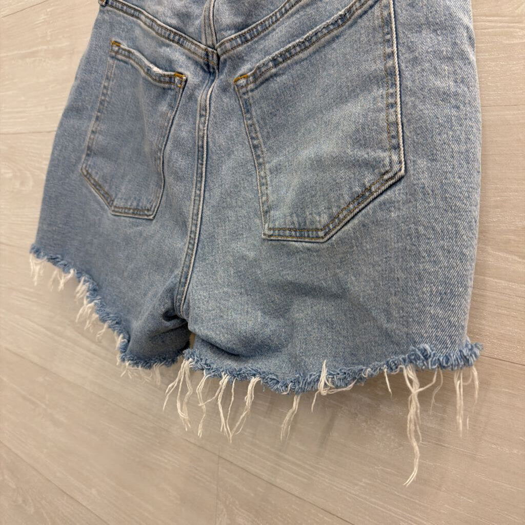 Abercrombie and Fitch Light Wash Distressed The 4" Mom Shorts 30