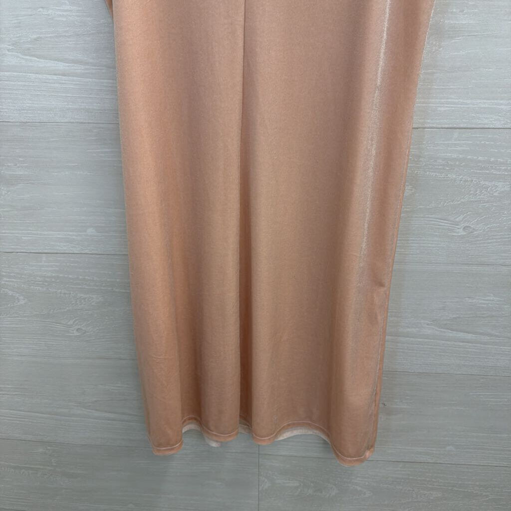 Worthington Pink Velvet High Neck Sleeveless Dress Medium