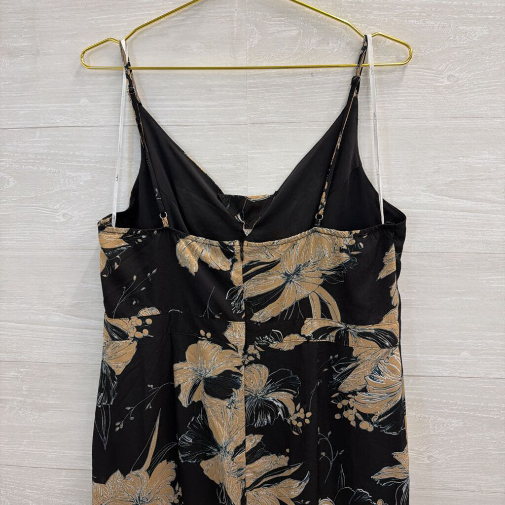 Lulus Black/ Brown Print Ruffle Hem High Low Dress Extra Large
