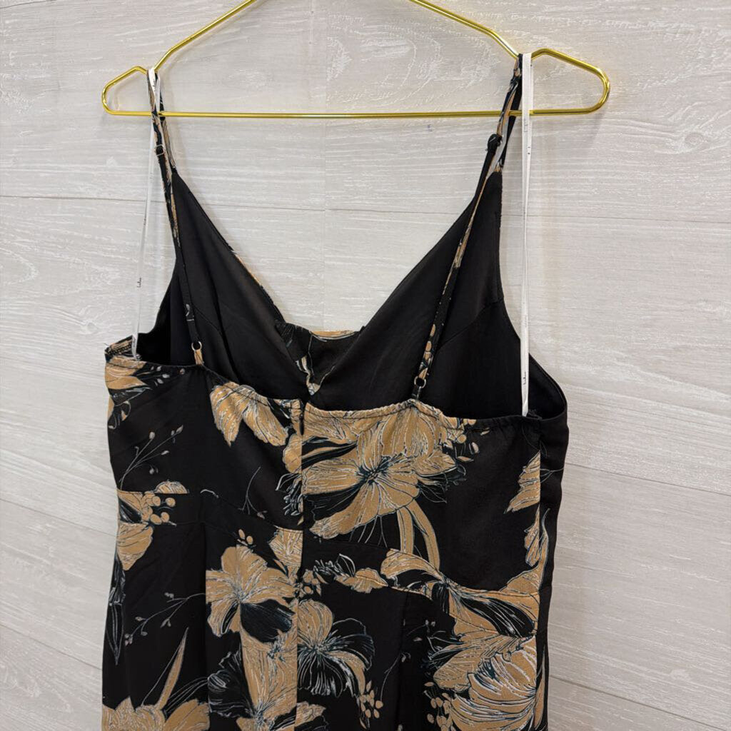 Lulus Black/ Brown Print Ruffle Hem High Low Dress Extra Large
