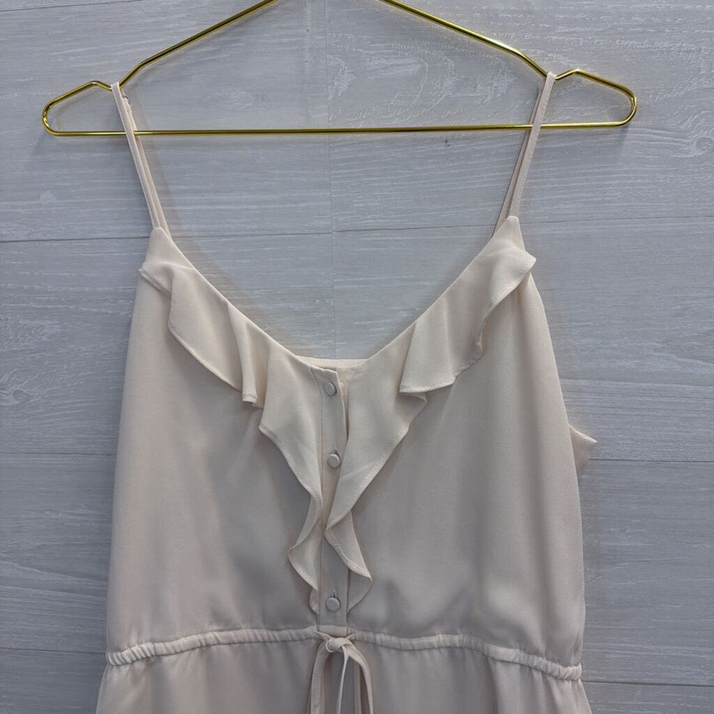 Express Cream Ruffle Detail Tank Top Large