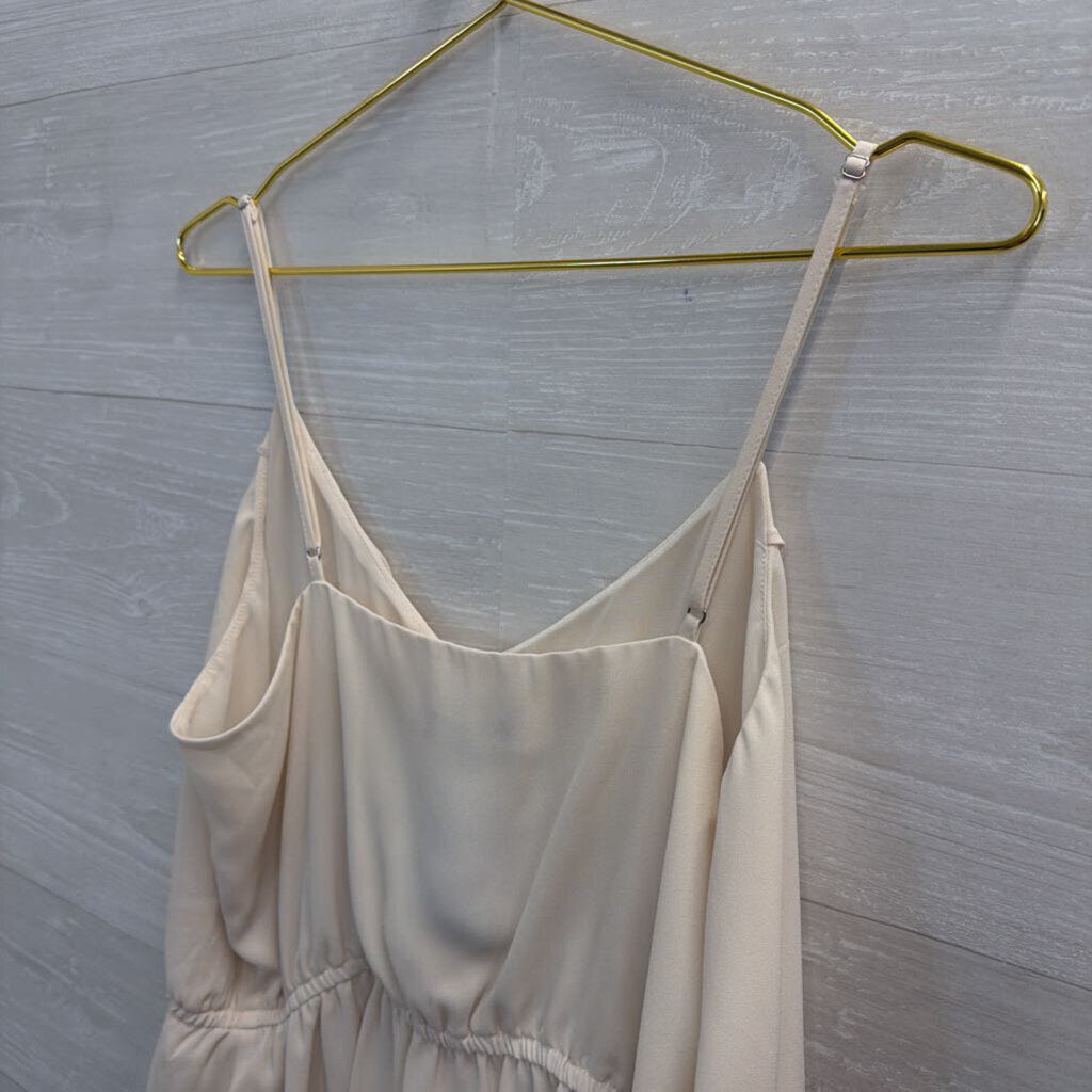 Express Cream Ruffle Detail Tank Top Large