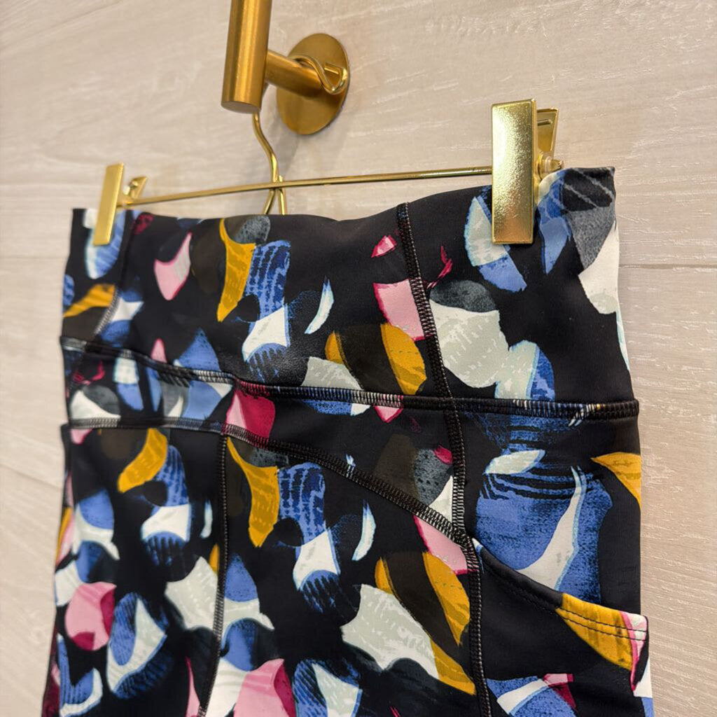 Brooks Blue/ Multi Print Athletic Shorts Large