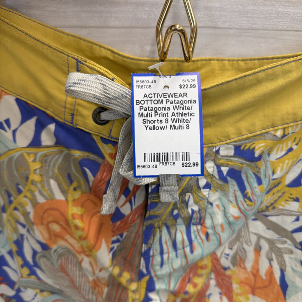 Patagonia White/ Multi Print Athletic Shorts 8