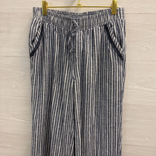Briggs Blue/ White Striped Pull On Pants Medium