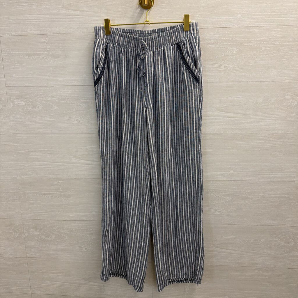 Briggs Blue/ White Striped Pull On Pants Medium
