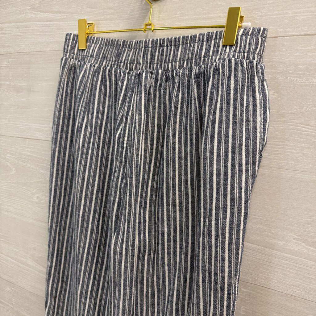 Briggs Blue/ White Striped Pull On Pants Medium