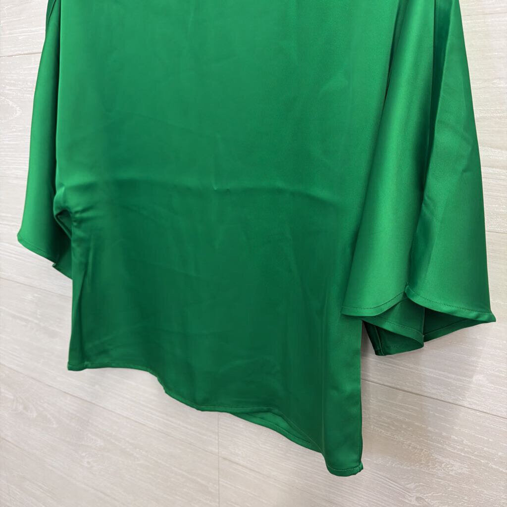 Rachel Zoe Green Silky Short Sleeve Top Small