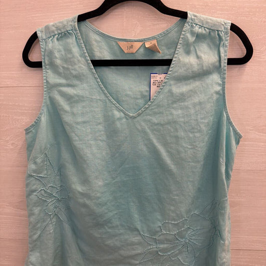 J Jill Blue 100% Linen Tank Top Medium