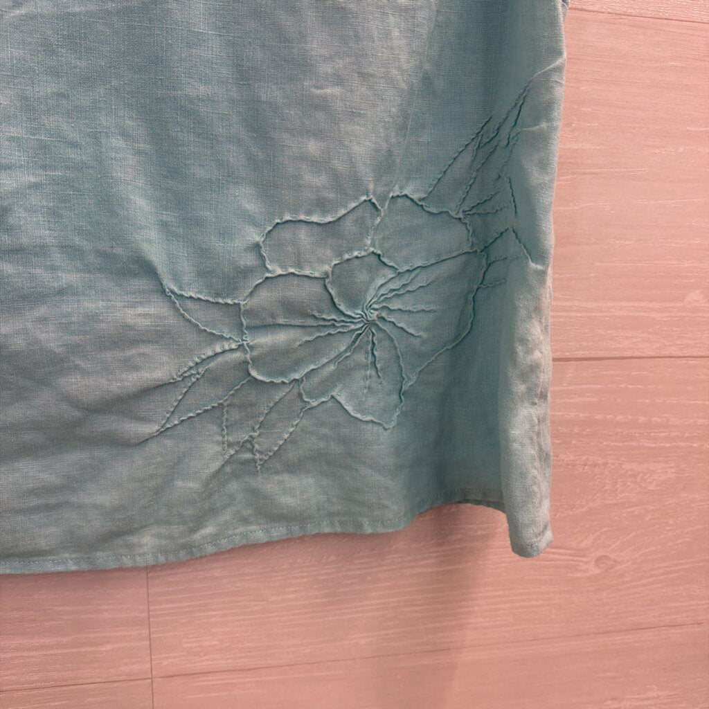 J Jill Blue 100% Linen Tank Top Medium