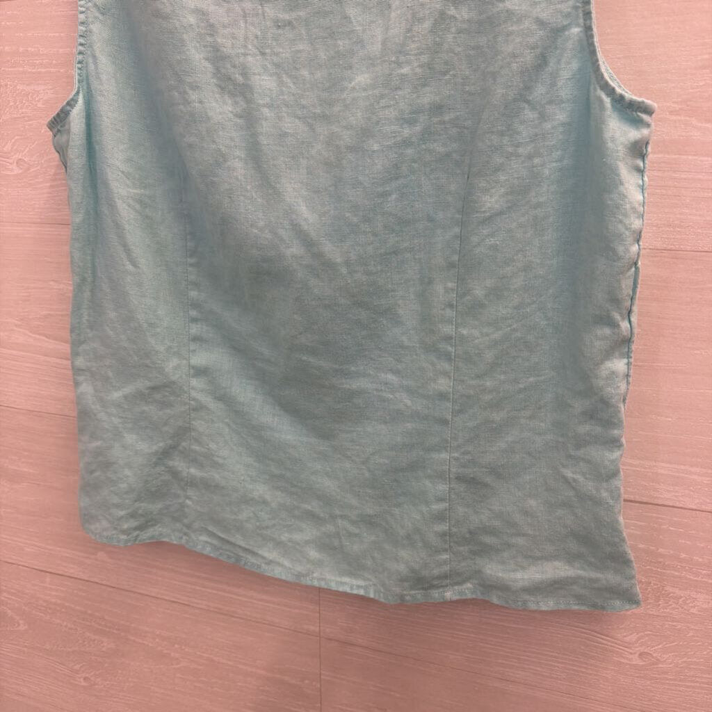 J Jill Blue 100% Linen Tank Top Medium