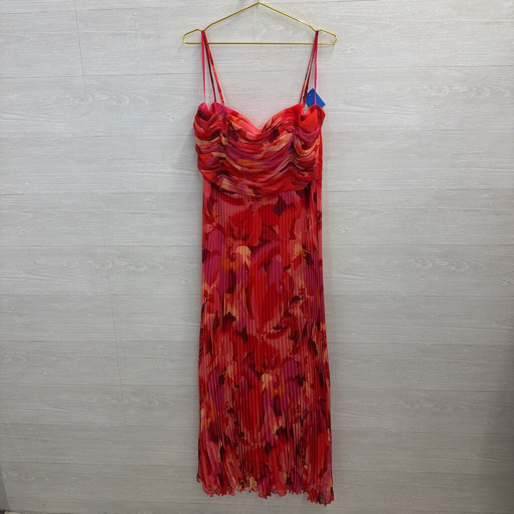 X by Xscape Pink/ Multi Print Pleated Skirt Maxi Dress 16