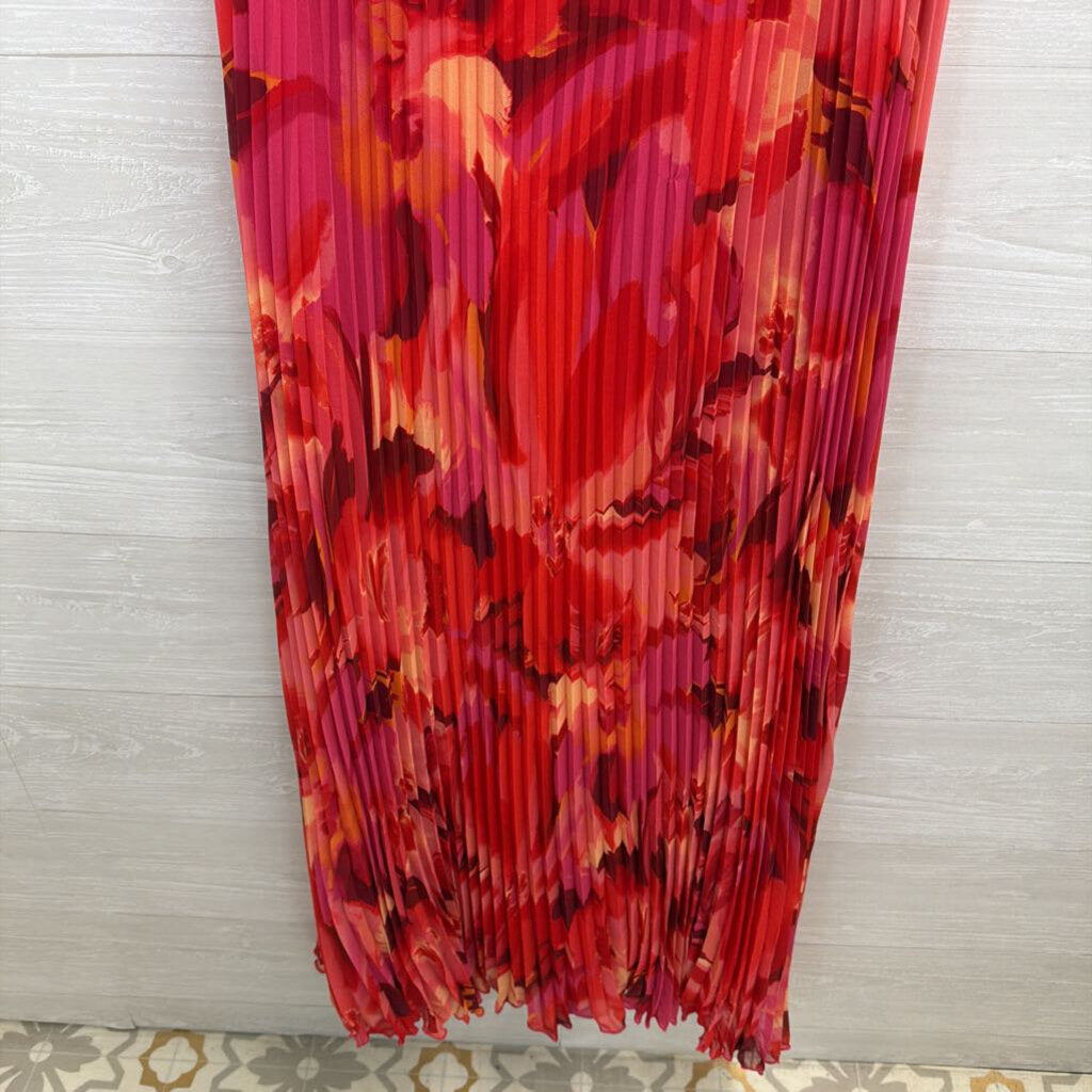 X by Xscape Pink/ Multi Print Pleated Skirt Maxi Dress 16