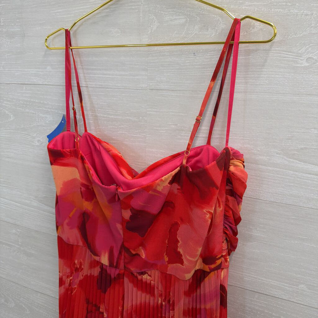 X by Xscape Pink/ Multi Print Pleated Skirt Maxi Dress 16
