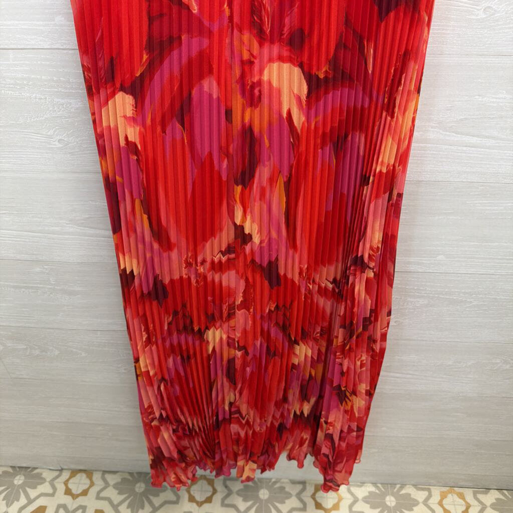 X by Xscape Pink/ Multi Print Pleated Skirt Maxi Dress 16